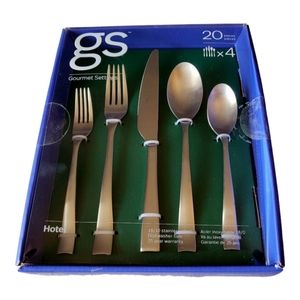 Gourmet Settings 20 Piece Flatware Set Stainless Steele 4 Place Settings New